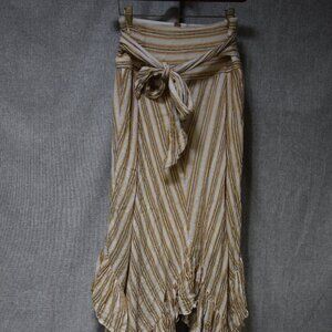 Free People FP One Striped Ruffle Hem Wrap Skirt M